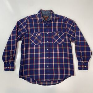 VTG High Sierra By Mervyns Men’s Flannel Plaid Shirt Red White Blue Check Sz M
